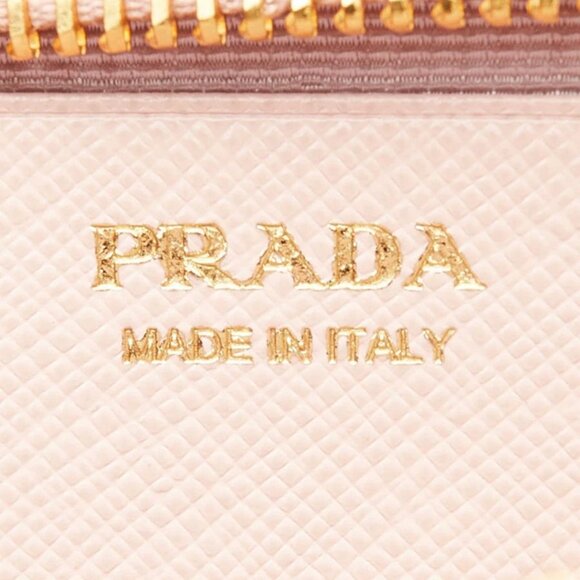 Prada Orchidea Shearling/Saffiano Leather Triangle Mini Pouch Crossbody Clutc... - Picture 9 of 12